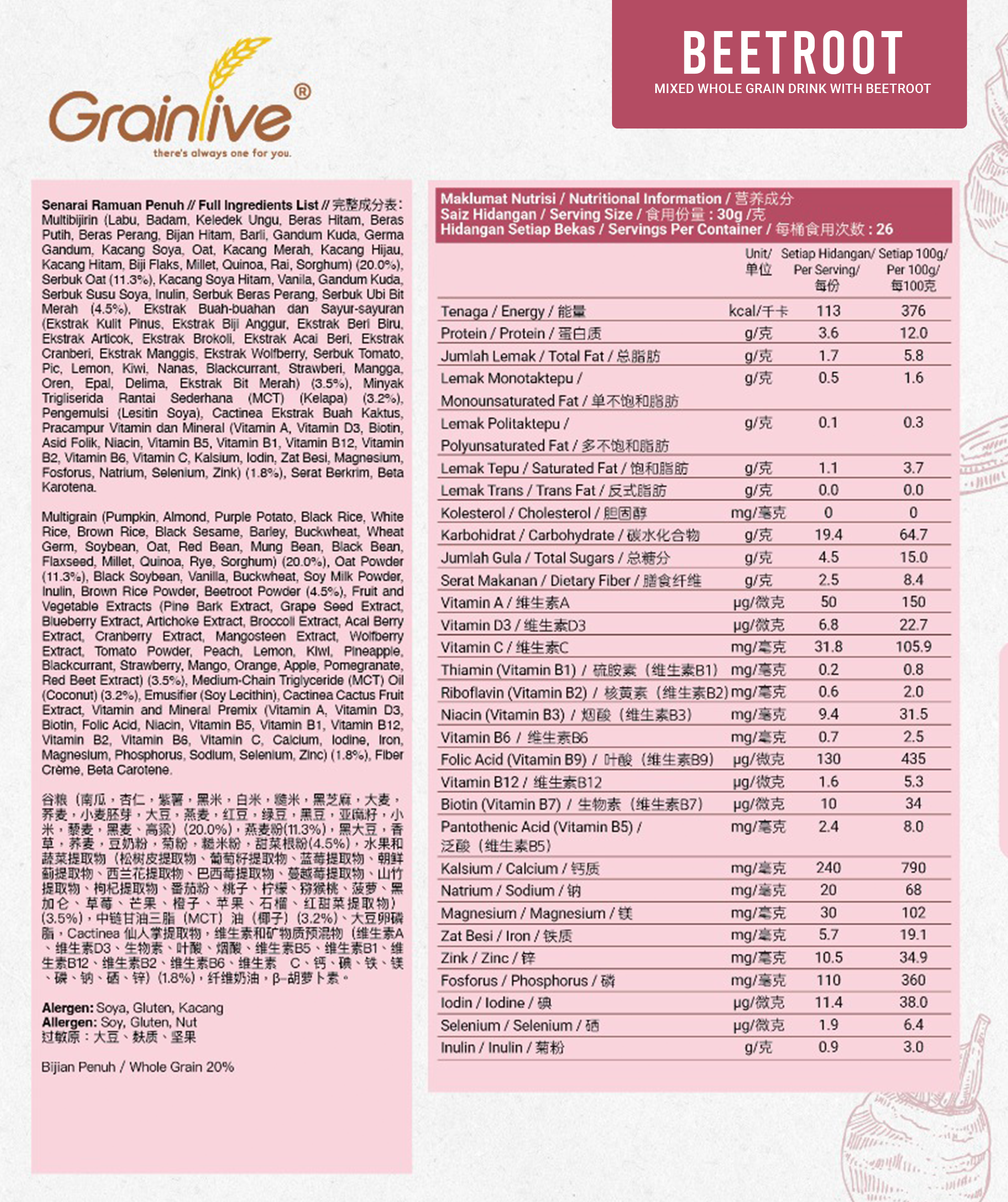 Grainlive® Beetroot 800g