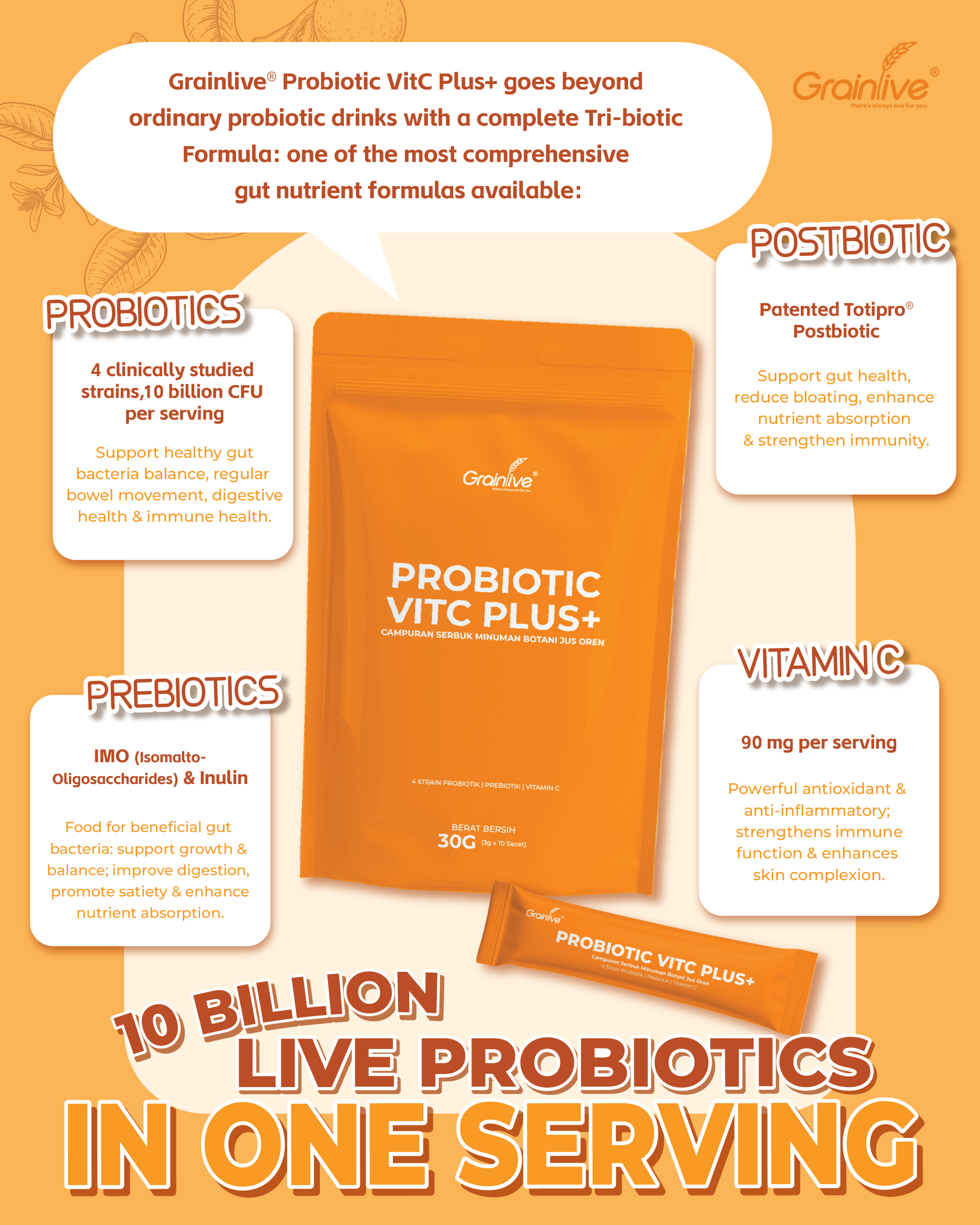 Grainlive Probiotic VitC Plus+