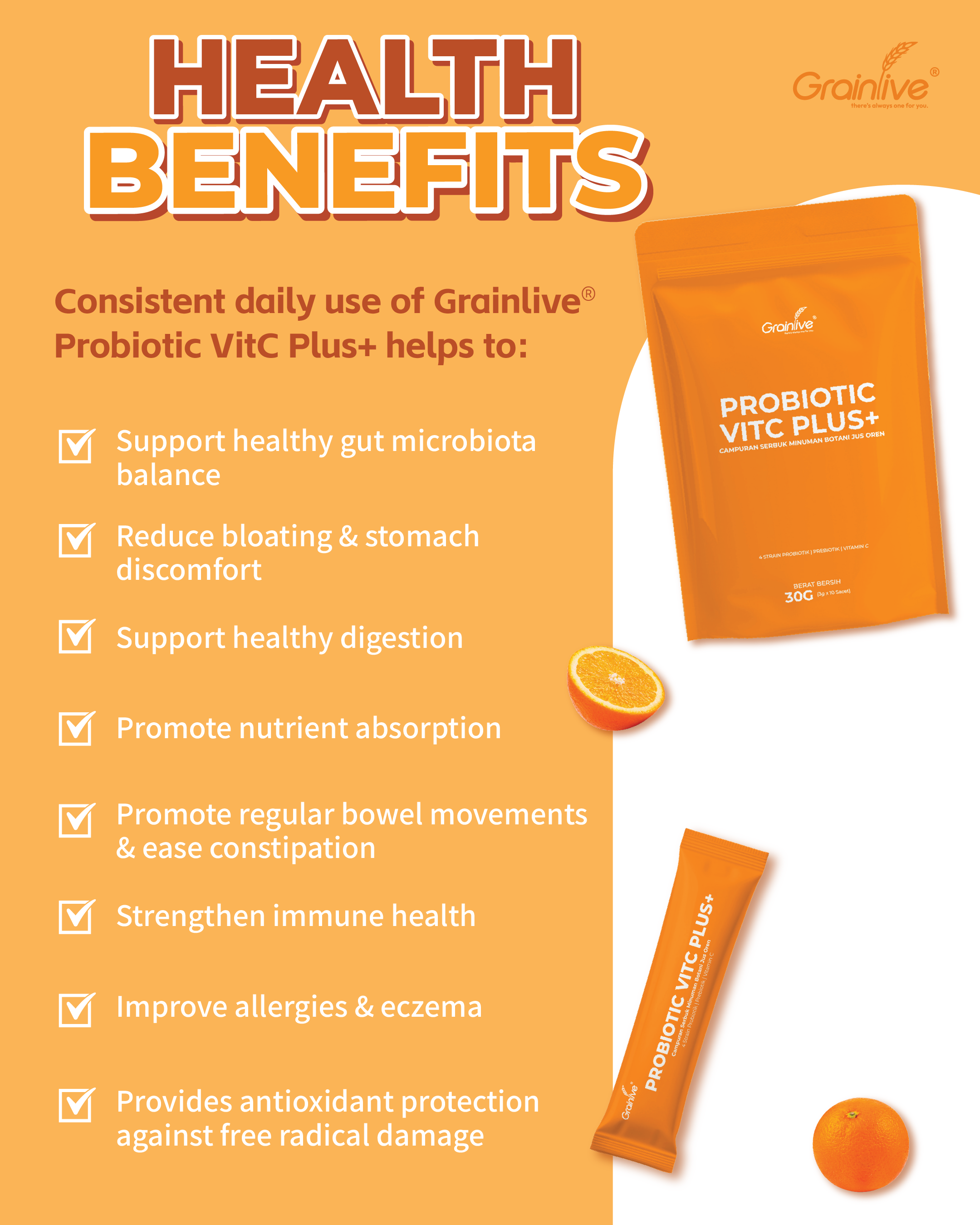 Grainlive Probiotic VitC Plus+