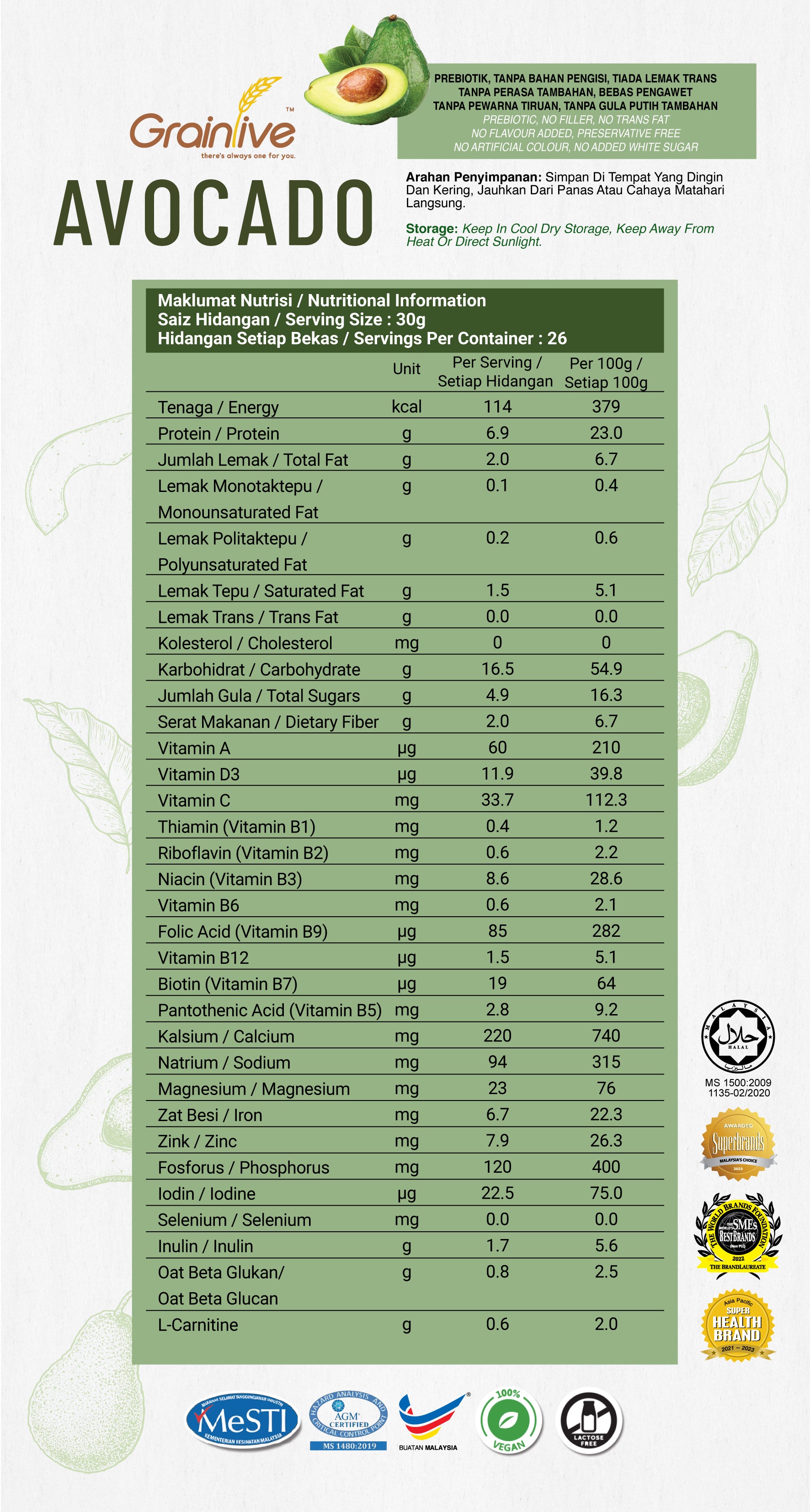 Grainlive® Avocado 800g