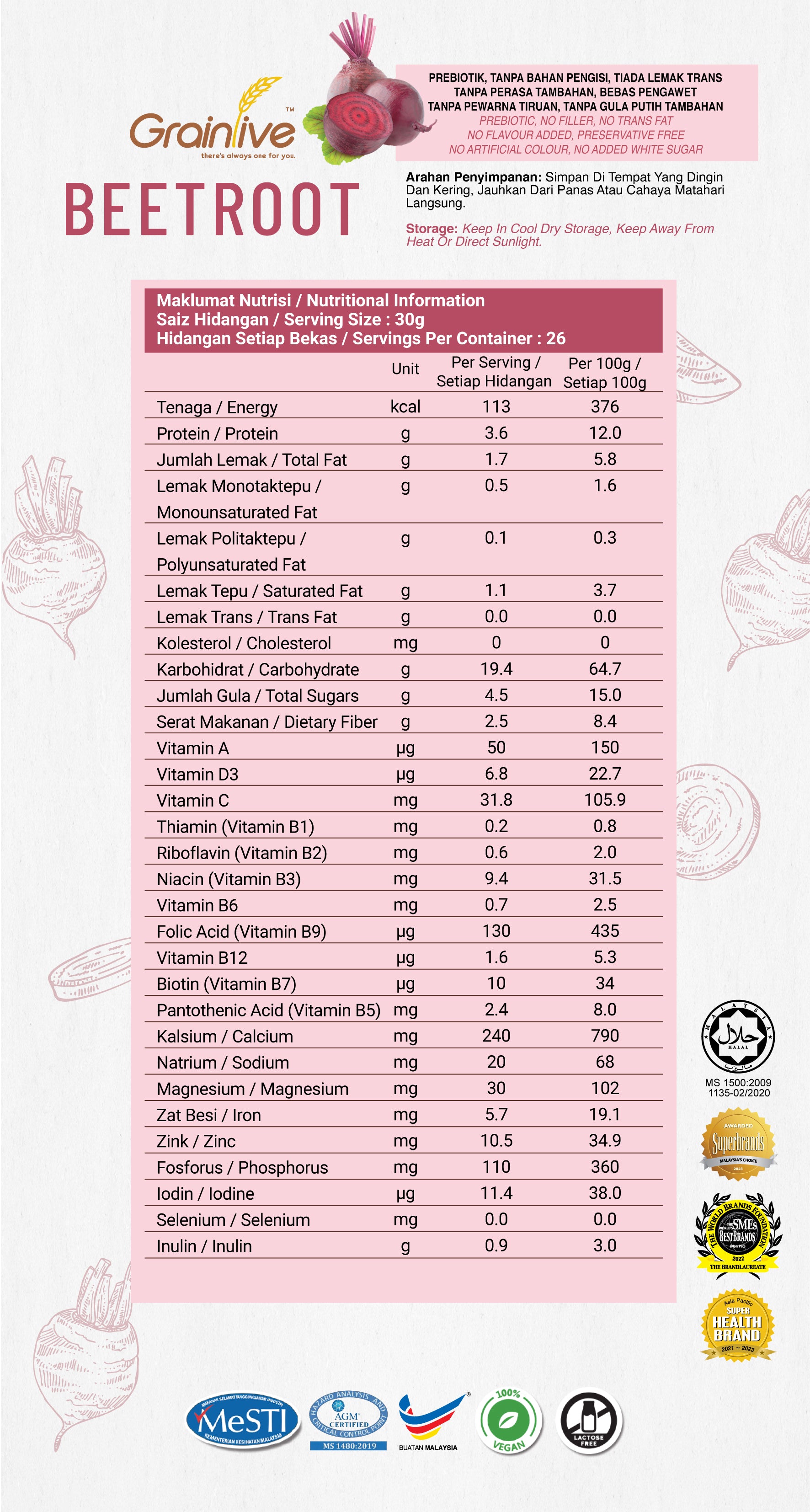 Grainlive® Beetroot 800g