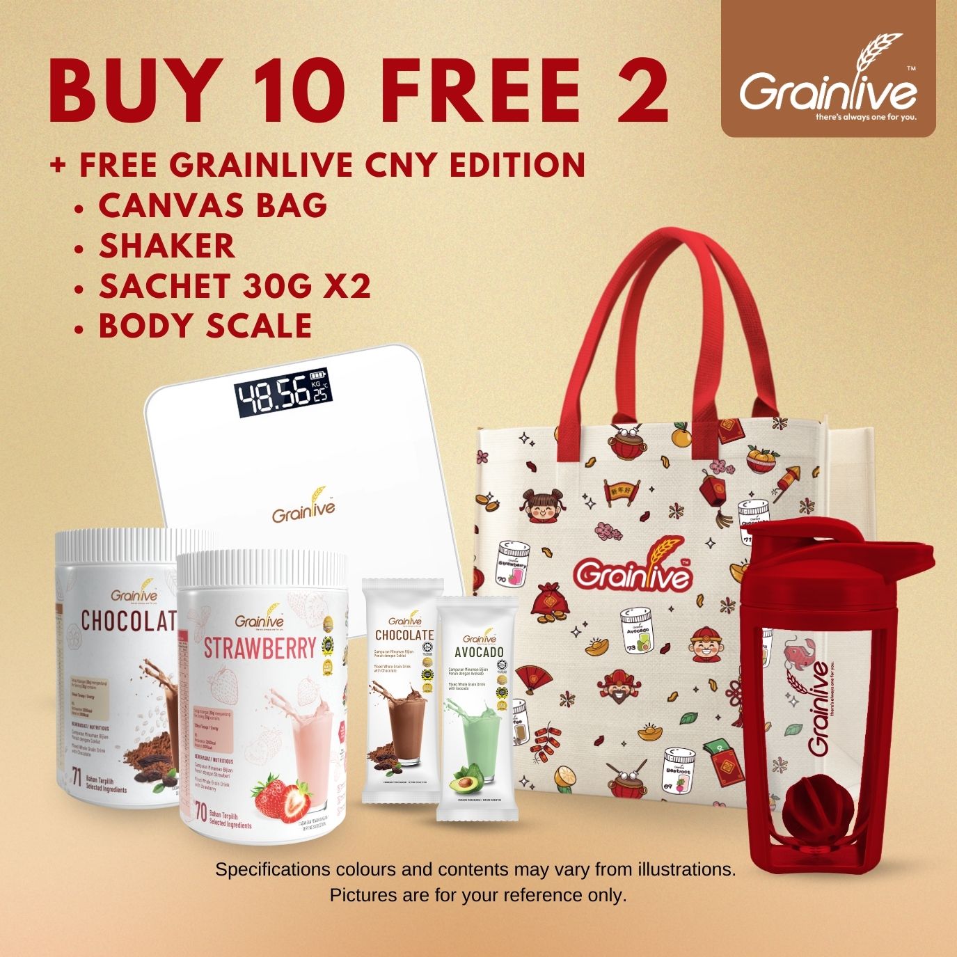 Buy 10 Get 2 Free Plus Free CNY Gifts!