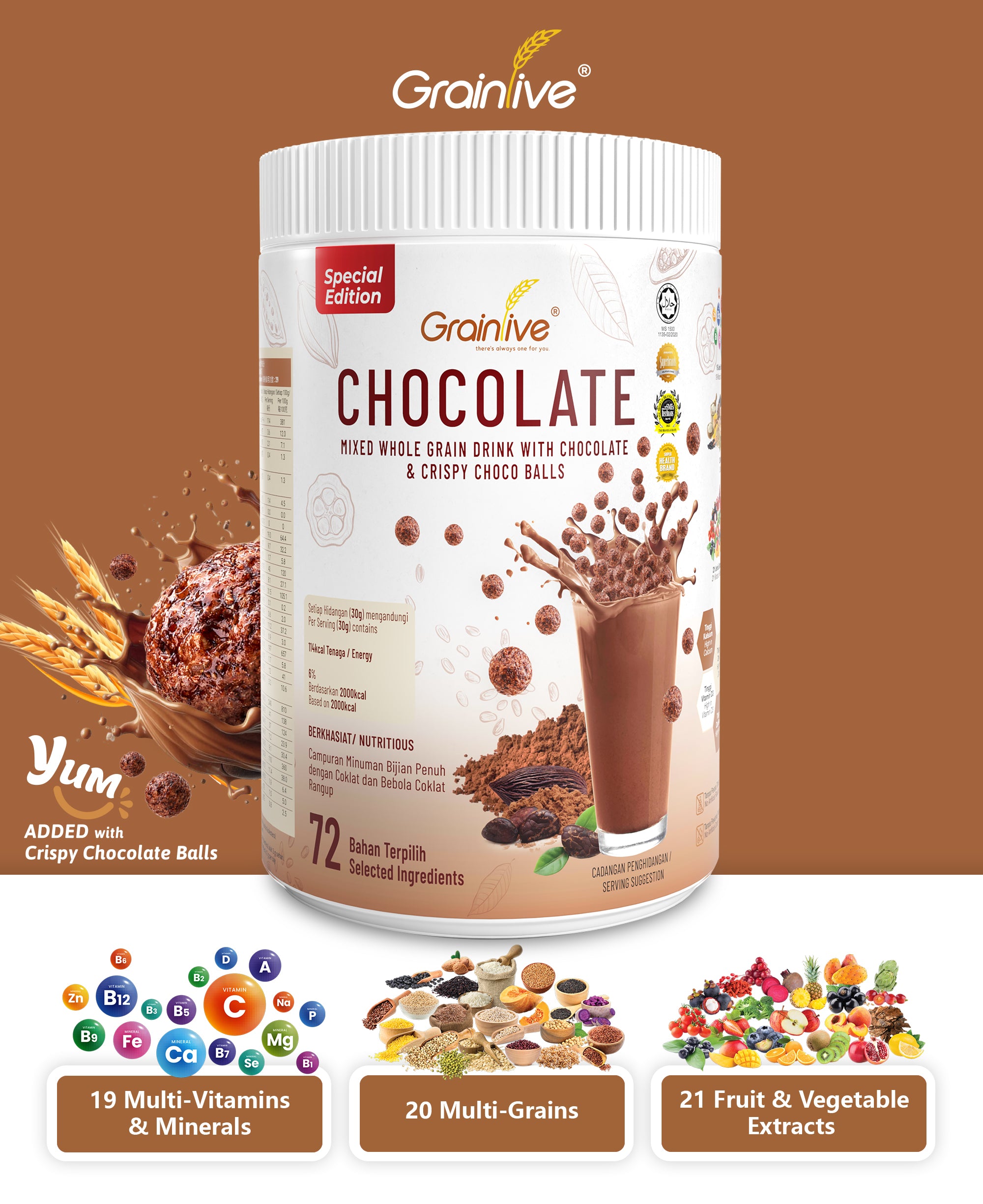 Grainlive® Special Edition Chocolate & Crispy Choco Balls 880g