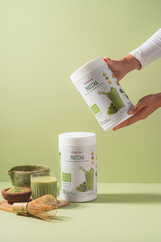 Grainlive Matcha Mixed Whole Grain Drink Product Packaging