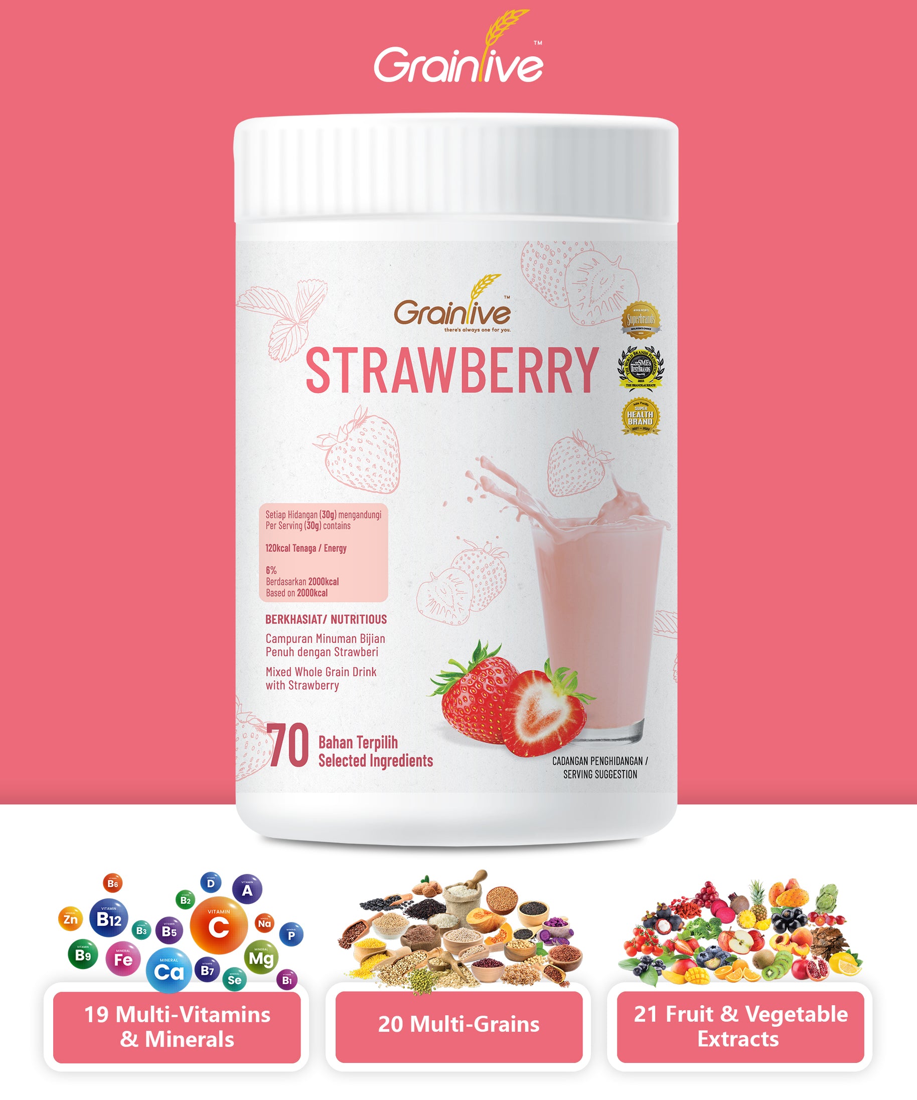 Grainlive Strawberry 800g (Seasonal)