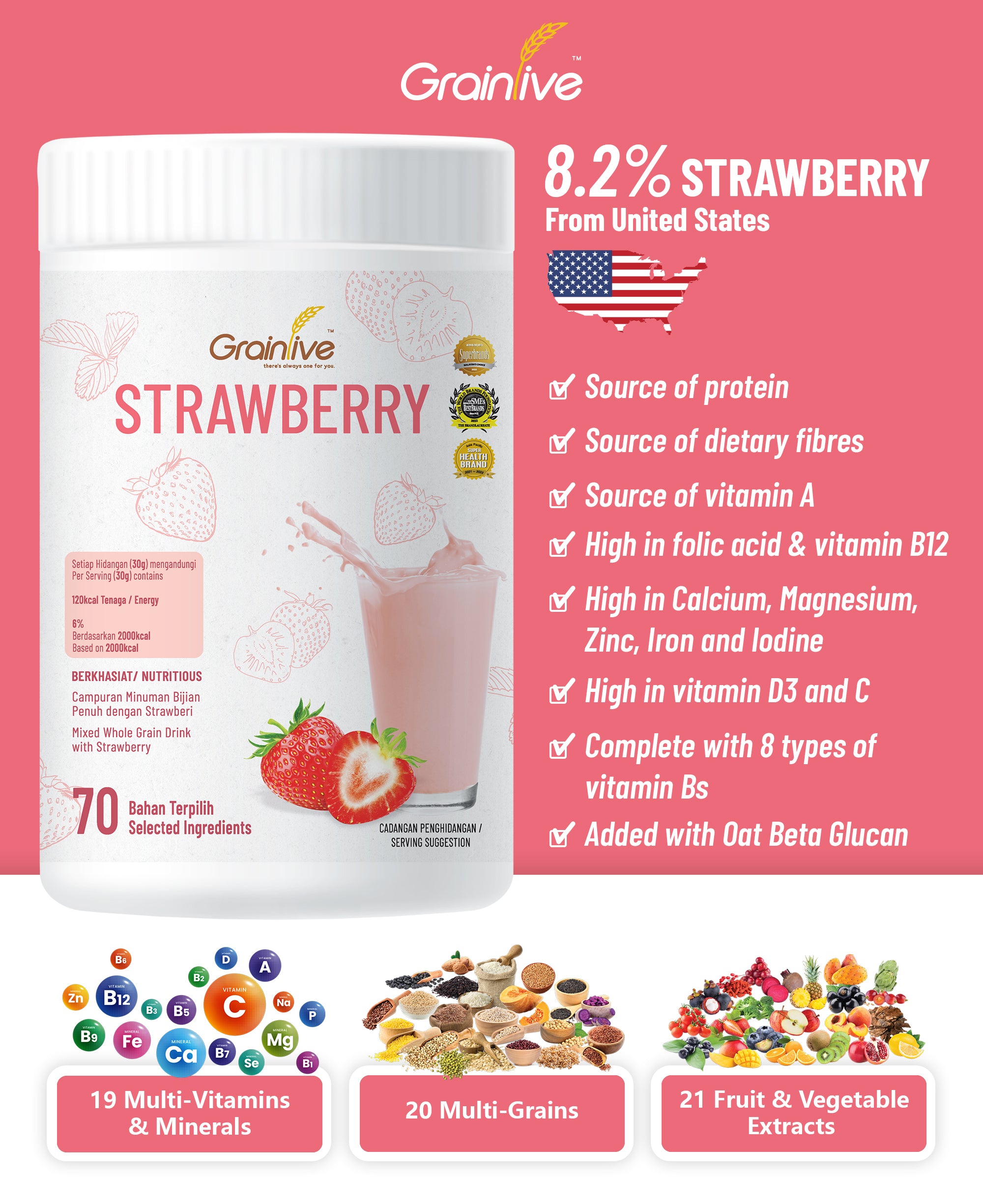Grainlive® Strawberry 800g