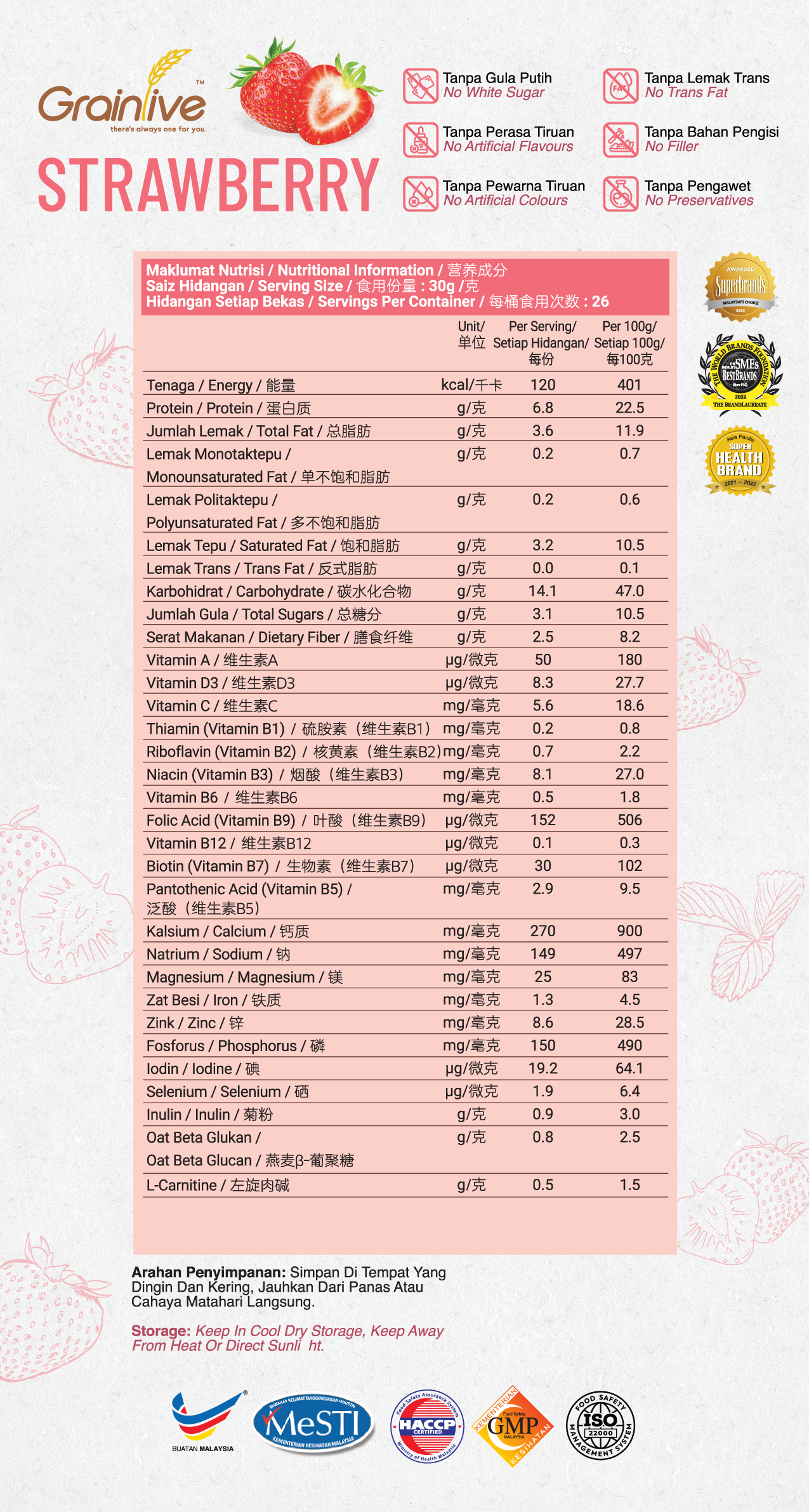 Grainlive® Strawberry 800g